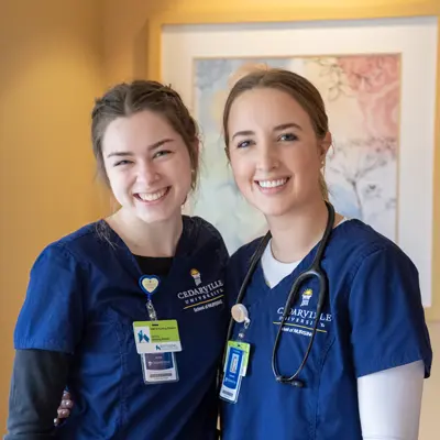 Two female nursing students.