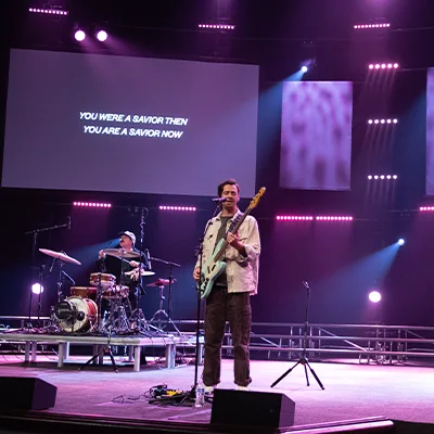 The Worship Initiative playing in chapel.