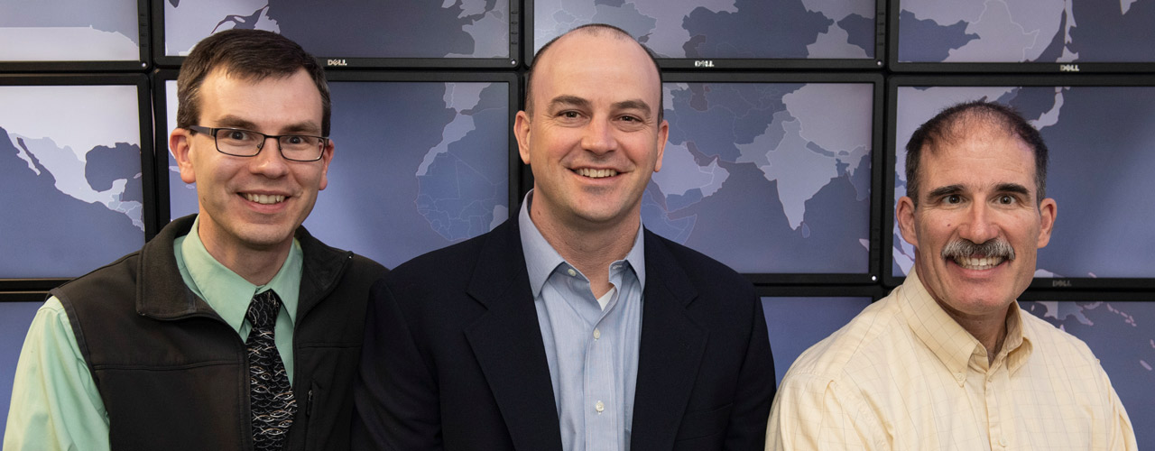 Patrick Dudenhofer , Dr. Seth Hamman, and Dr. Keith Shomper,.