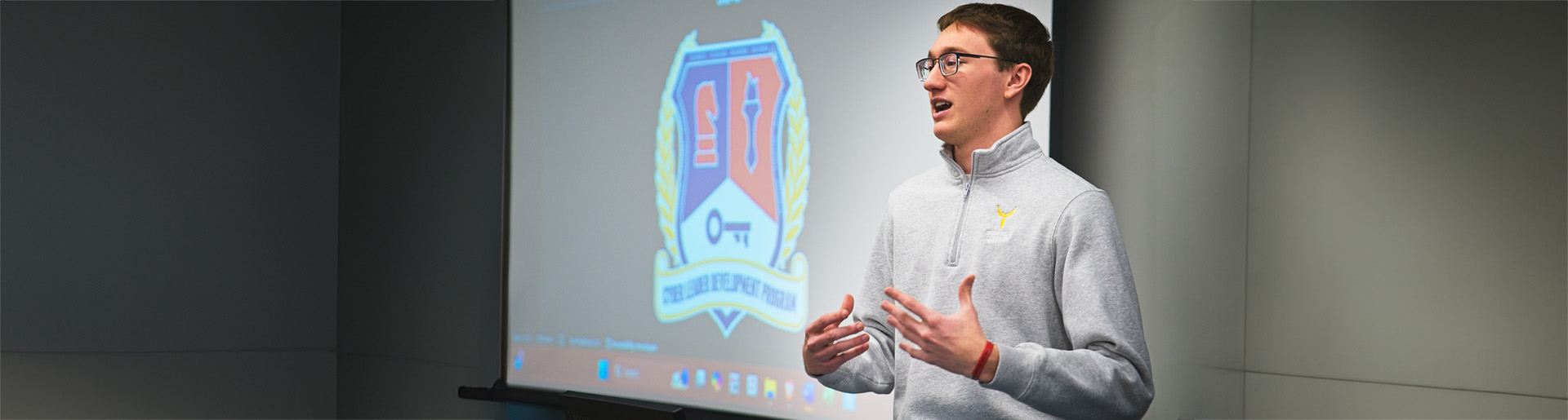 David Reid speaks to the new cyber leader development student organization