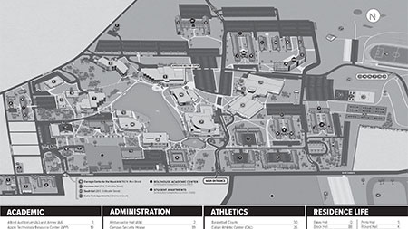 Campus Map - Grayscale