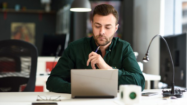 Man working at laptop
