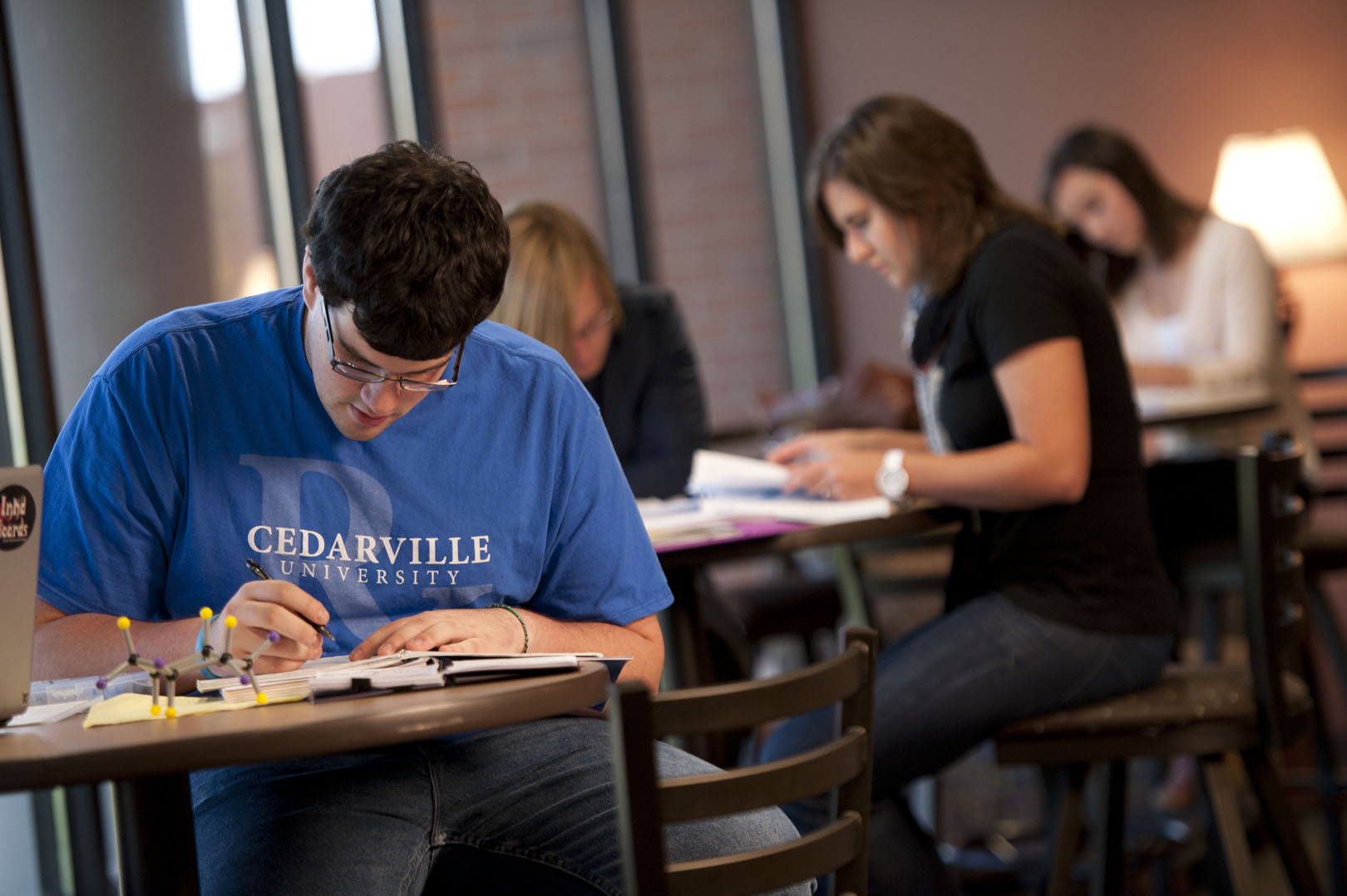 Students working on assignments