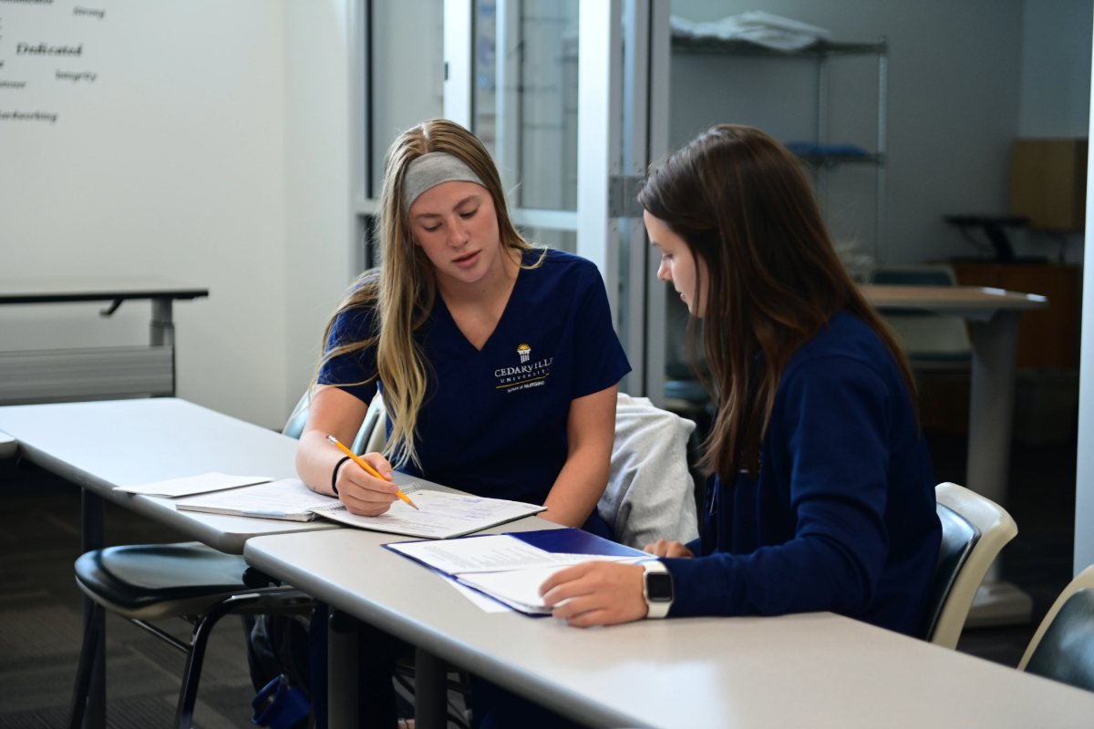 Two Cedarville nursing students.