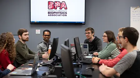 Group working in a computer lab.