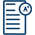 Icon of a piece of paper with A+ written at the top