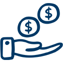 Icon of hand giving money