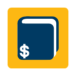 book with dollar sign