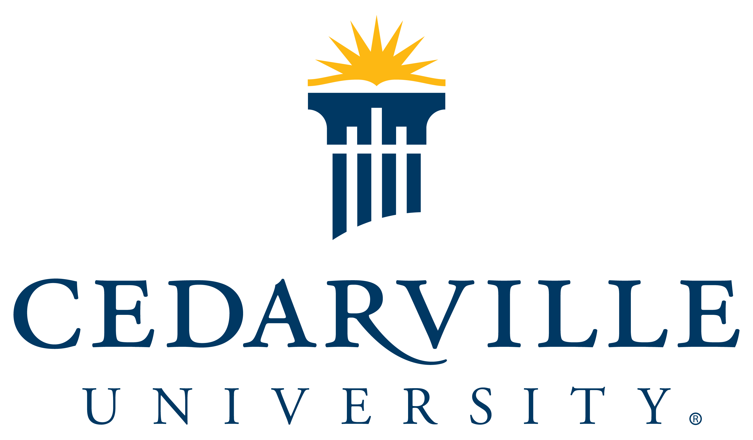 Pillar logo with Cedarville University workmark