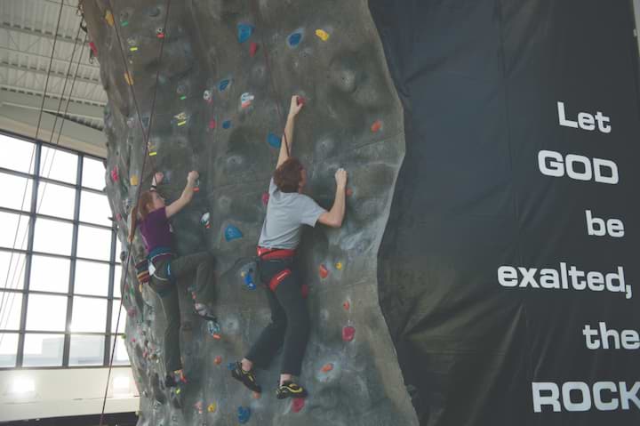 Climbers on Wall