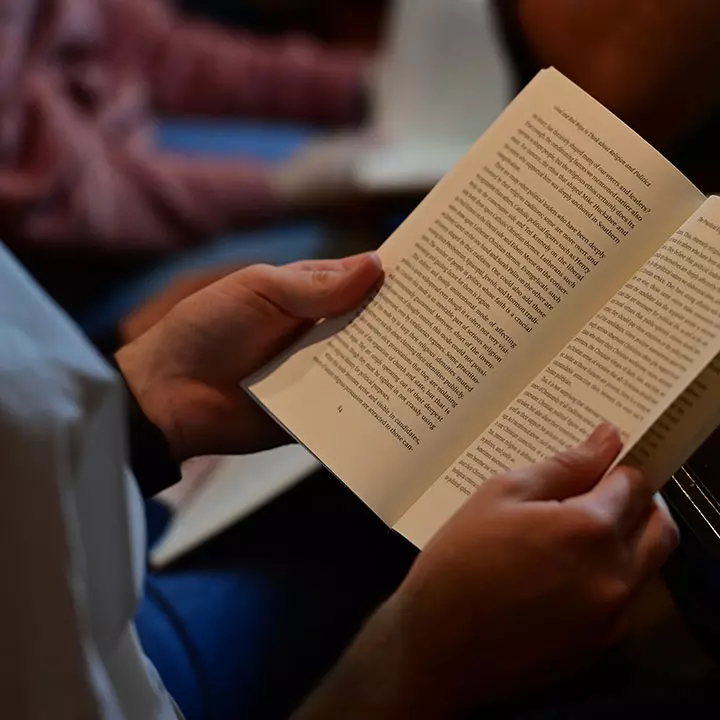 Someone reading a politics book